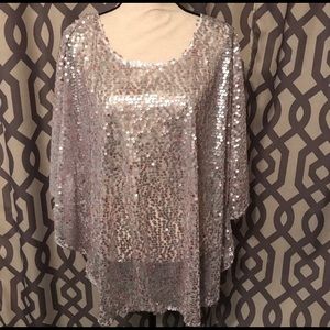 Sequin Batwing Top